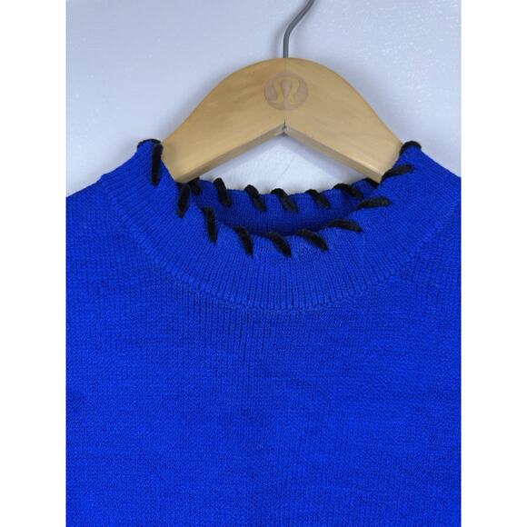 St. John Sport by Marie Gray Women’s Knit Sweater Vest Royal Blue Size M Preppy - Picture 2 of 10